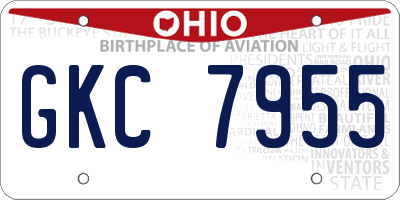 OH license plate GKC7955