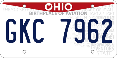 OH license plate GKC7962