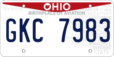 OH license plate GKC7983