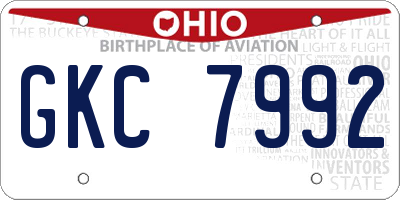 OH license plate GKC7992