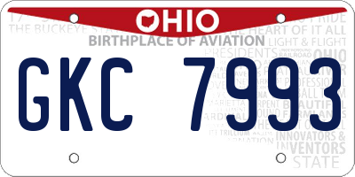 OH license plate GKC7993