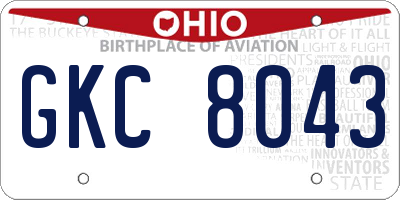 OH license plate GKC8043