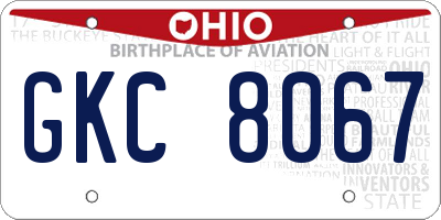 OH license plate GKC8067
