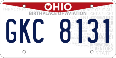 OH license plate GKC8131