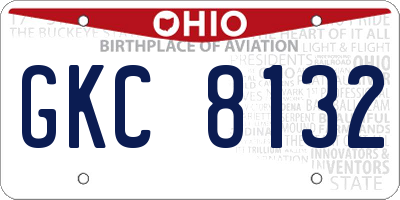 OH license plate GKC8132