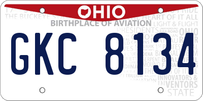 OH license plate GKC8134