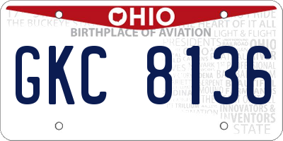 OH license plate GKC8136