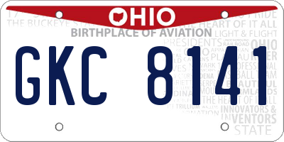 OH license plate GKC8141