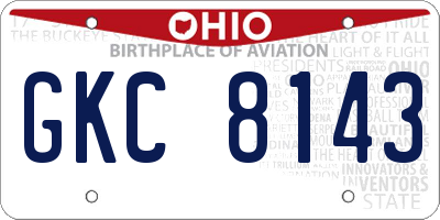 OH license plate GKC8143