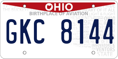 OH license plate GKC8144