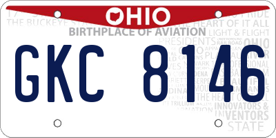 OH license plate GKC8146