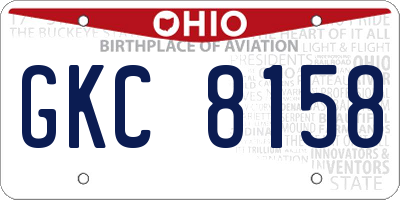 OH license plate GKC8158