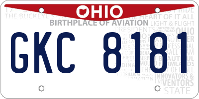 OH license plate GKC8181