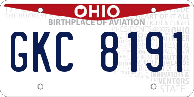 OH license plate GKC8191