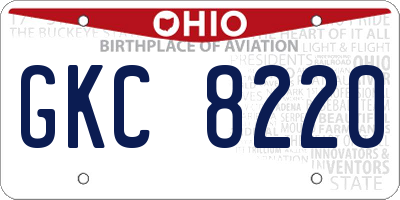 OH license plate GKC8220