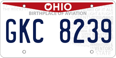OH license plate GKC8239