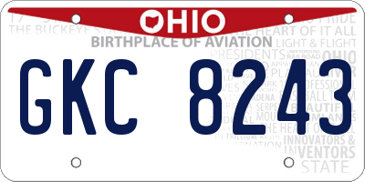 OH license plate GKC8243