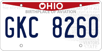 OH license plate GKC8260