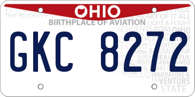 OH license plate GKC8272