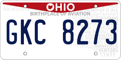 OH license plate GKC8273