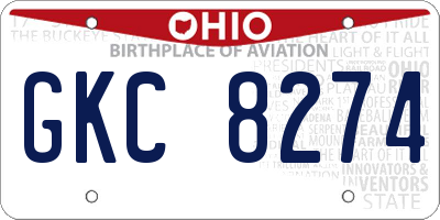 OH license plate GKC8274
