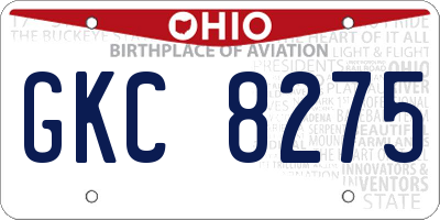 OH license plate GKC8275