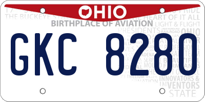 OH license plate GKC8280
