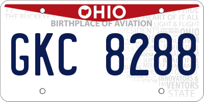 OH license plate GKC8288