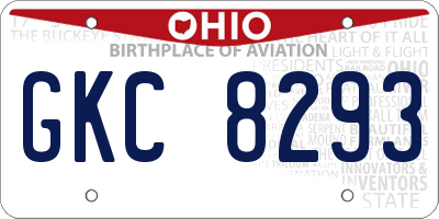 OH license plate GKC8293