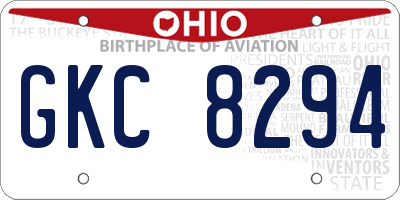 OH license plate GKC8294