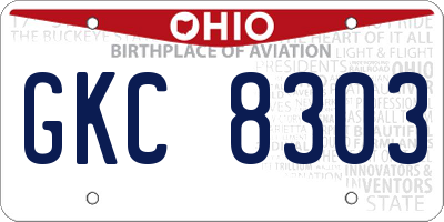 OH license plate GKC8303