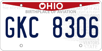 OH license plate GKC8306