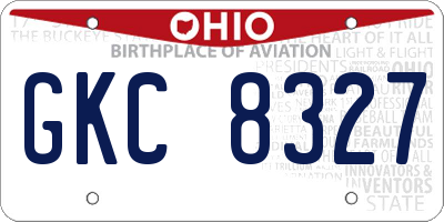 OH license plate GKC8327