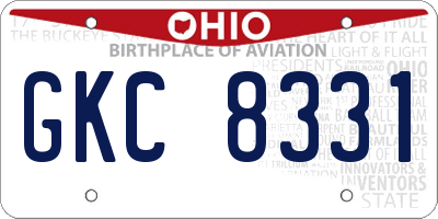 OH license plate GKC8331