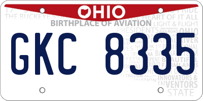 OH license plate GKC8335