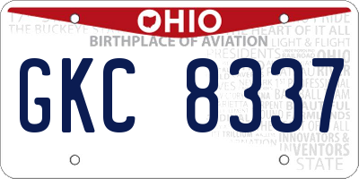 OH license plate GKC8337