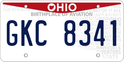 OH license plate GKC8341
