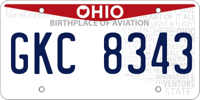 OH license plate GKC8343