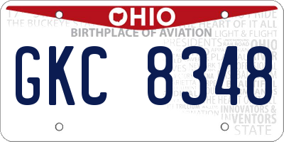 OH license plate GKC8348
