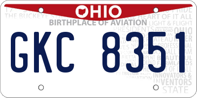OH license plate GKC8351