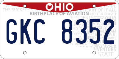 OH license plate GKC8352