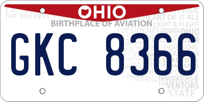 OH license plate GKC8366