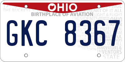 OH license plate GKC8367