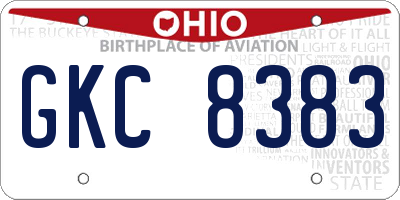 OH license plate GKC8383