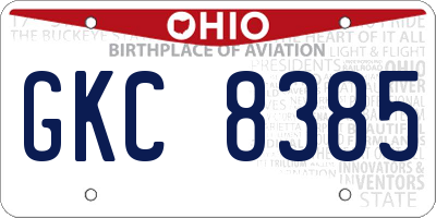 OH license plate GKC8385