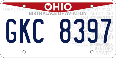 OH license plate GKC8397
