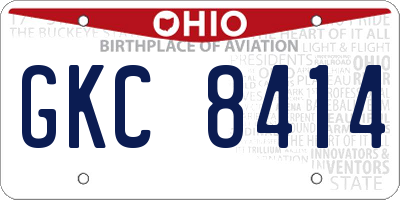 OH license plate GKC8414