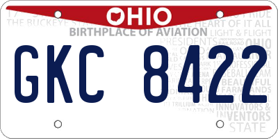 OH license plate GKC8422