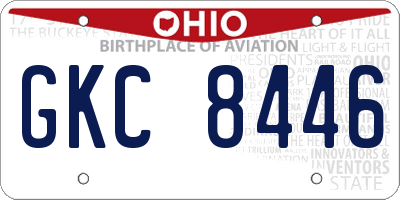 OH license plate GKC8446