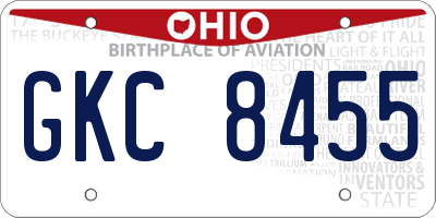 OH license plate GKC8455